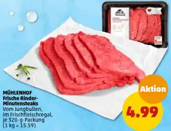 PENNY MÜHLENHOF Frische Rinder-Minutensteaks 320-g-Packung Angebot