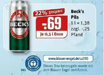 REWE Kaufpark Beck's Pils Angebot