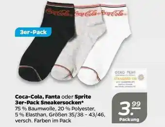 NETTO Coca-cola, Fanta Oder Sprite 3er Pack Sneakersocken Angebot