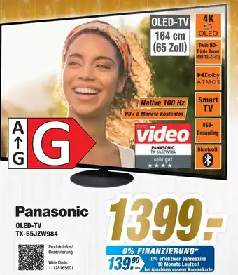 Expert Panasonic OLED-TV TX-65JZW984 Angebot