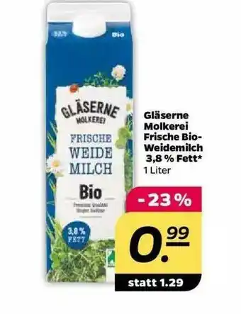 NETTO Gläserne Molkerei Frische Bio-weidemilch 3.8% Fett Angebot