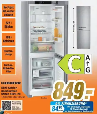 Expert LIEBHERR Kühl-Gefrier- Kombination CNsdc 5223-20 Angebot