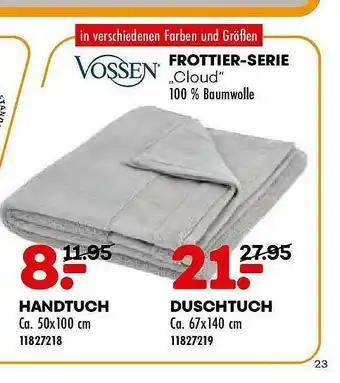 Möbel Kraft Vossen Frottier-serie, Handtuch, Duschtuch Angebot