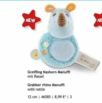 Nici Greifling Nashorn Manuffi Mit Rassel Angebot