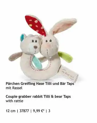 Nici Pärchen Greifling Hase Tilli Und Bär Taps Mit Rassel Angebot