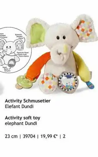 Nici Activity Schmusetier Elefant Dundi Angebot