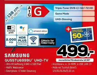 Euronics XXL Samsung Gu55tu6999u Uhd-tv Angebot