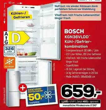 Euronics XXL Bosch Kgn36vldd Kühl- Gefrierkombination Angebot