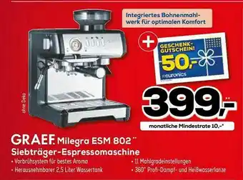 Euronics XXL Graef Milegra Esm 802 Siebträger-espressomaschine Angebot