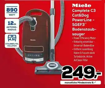 Euronics XXL Miele Complete C3 Cat & Dog Powerline - Sgef3 Bodenstaubsauger Angebot