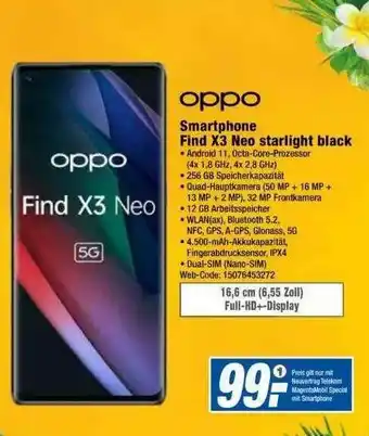 Expert Oppo Smartphone Find X3 Neo Starlight Black Angebot