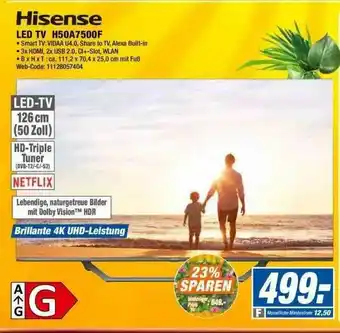 Expert Hisense Led Tv H50a7500f Angebot