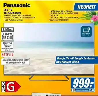 Expert Panasonic Led Tv Tx-58jxx889 Angebot