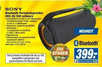 Expert Sony Bluetooth-partylautsprecher Srs-xg 500 Schwarz Angebot