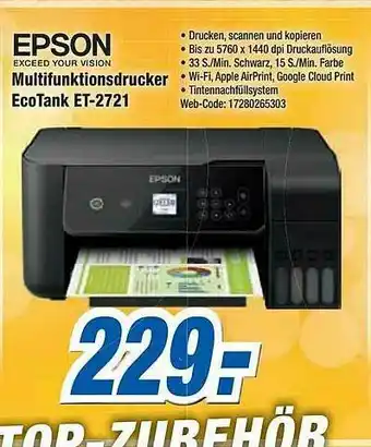 Expert Epson Multifunktionsdrucker Ecotank Et-2721 Angebot