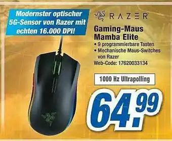 Expert Razer Gaming-maus Mamba Elite Angebot