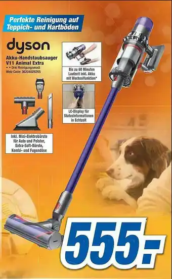 Expert Dyson Akku-handstaubsauger V11 Animal Extra Angebot