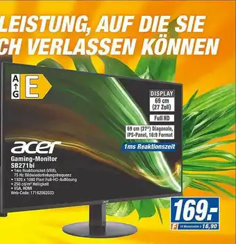 expert Octomedia Acer Gaming-monitor Sb271bi Angebot