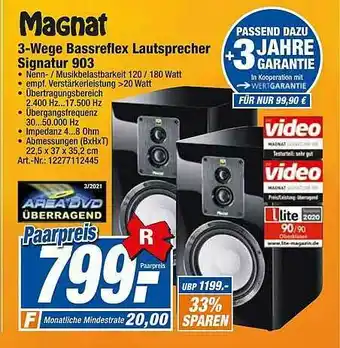 expert Techno Land Magnat 3-wege Bassreflex Lautsprecher Signatur 903 Angebot