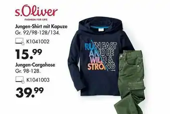 Galeria S.oliver Jungen-shirt Mit Kapuze Oder Jungen-cargohose Angebot