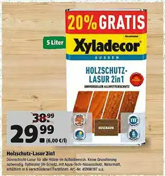 Hagebau Holzschutz-lasur 2in1 Angebot