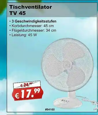 Stabilo Fachmarkt Tischventilator Tv45 Angebot