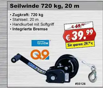 Stabilo Fachmarkt Seilwinde 720 Kg, 20 M Angebot