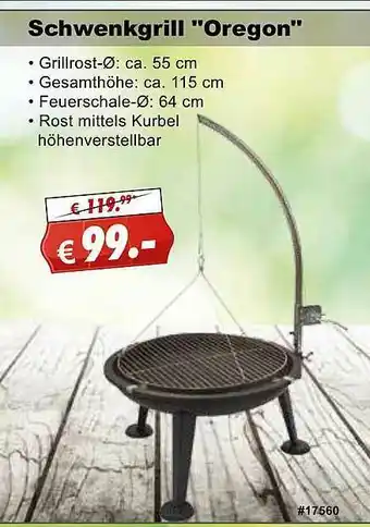 Stabilo Fachmarkt Schwenkgrill „oregon” Angebot