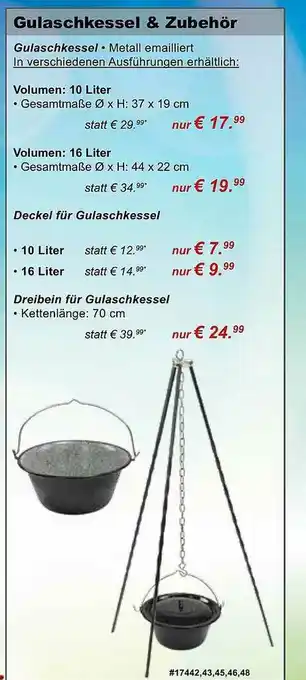 Stabilo Fachmarkt Gulaschkessel & Zubehör Angebot