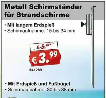 Stabilo Fachmarkt Metall Schirmständer Für Strandshirme Angebot