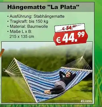 Stabilo Fachmarkt Hängematte „la Plata” Angebot