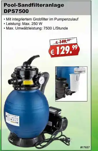 Stabilo Fachmarkt Pool-sandfilteranlage Dps7500 Angebot