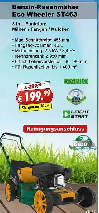 Stabilo Fachmarkt Benzin-rasenmäher Eco Wheeler St463 Angebot