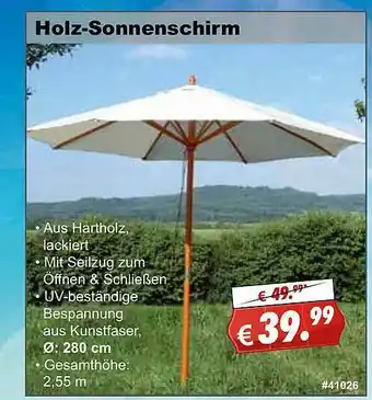 Stabilo Fachmarkt Holz-sonnenschirm Angebot