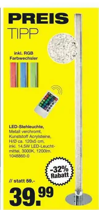 Möbelhof Led-stehleuchte Angebot