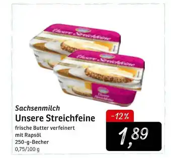 KONSUM Sachsenmilch Unsere Streichfeine Angebot