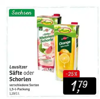 KONSUM Lausitzer Säfte Oder Schorlen Angebot