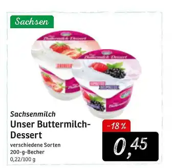 KONSUM Sachsenmilch Uner Buttermilch-dessert Angebot