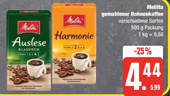 Edeka Melitta gemahlener Bohnenkaffee 500 g Angebot