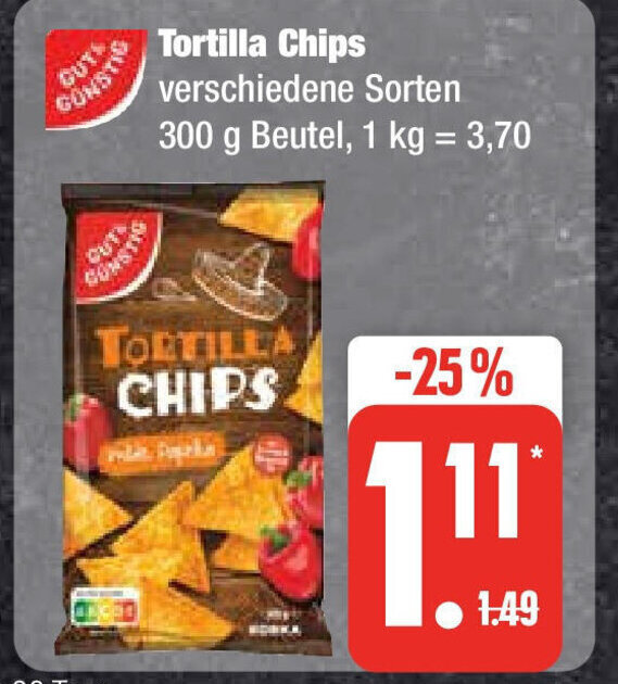 Tortilla Chips 300 g Angebot bei Edeka