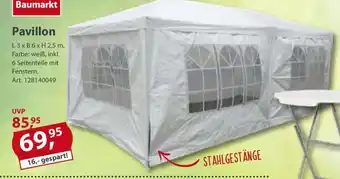 Sonderpreis Baumarkt Pavillon L 3xB6 x H 2,5 m, Farbe: weiß Angebot