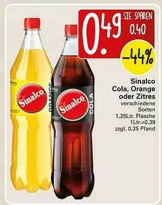 WEZ Sinalco Cola, Orange Oder Zitres Angebot