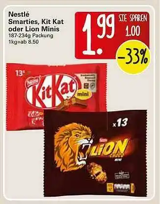 WEZ Nestlé Smarties, Kit Kat Oder Lion Minis Angebot