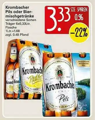 WEZ Krombacher Pils Oder Biermischgetränke Angebot