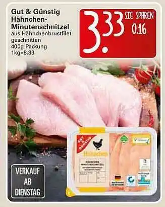 WEZ Gut & Günstig Hähnchen-minutenschnitzel Angebot