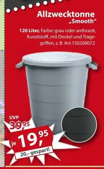 Sonderpreis Baumarkt Allzwecktonne „Smooth" 120 L Angebot