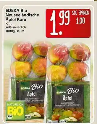 WEZ Edeka Bio Neuseeländische äpfel Koru Angebot