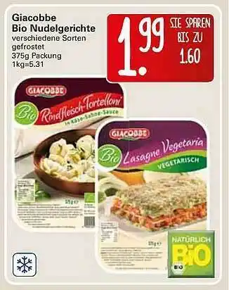 WEZ Giacobbe Bio Nudelgerichte Angebot