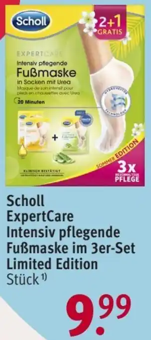 Rossmann Scholl ExpertCare Intensiv pflegende Fußmaske im 3er-Set Limited Edition Angebot