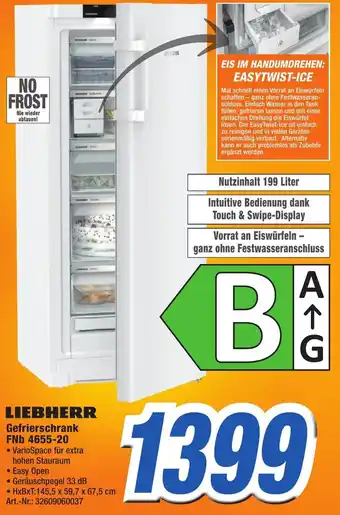 Expert Technomarkt LIEBHERR Gefrierschrank FNb 4655-20 Angebot